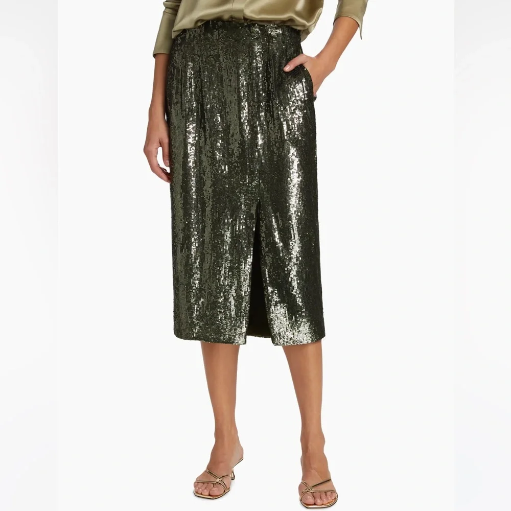 TWP Fishscale Ladylike Sequined Midi-Skirt NWT - Picture 2 of 10